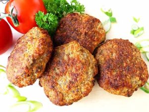 Crispy fried meat kebab, a high-protein alternative to traditional steak and eggs