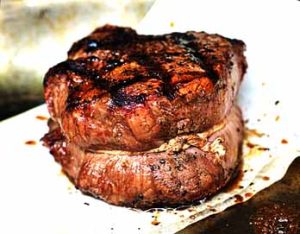 Thick round cut of steak meat – premium beef for steak vs chicken comparison