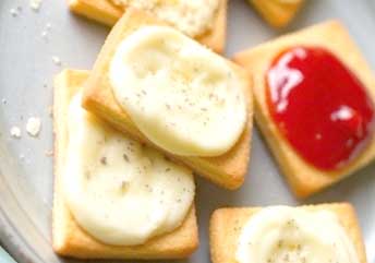 Soft Brie and cracker melts — a warm, braces-friendly snack with creamy cheese and tender crackers.