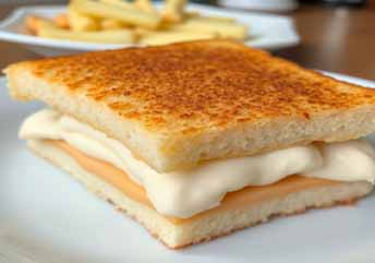 Soft sandwich cut diagonally — braces-friendly slices filled with creamy, easy-to-chew ingredients. what foods can you eat with braces